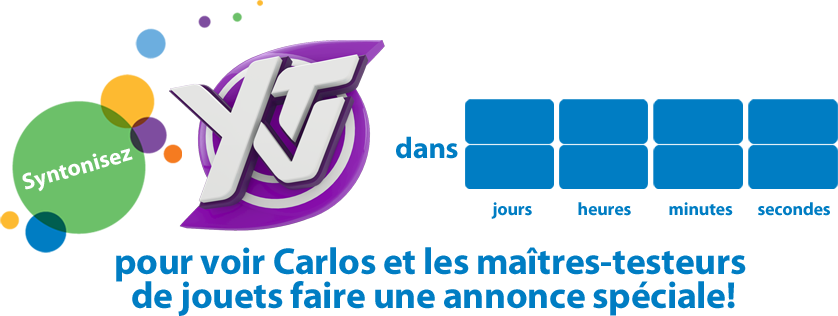 Syntonisez YTV pour voir Carlos et les maîtres-testeurs de jouets faire une annonce spéciale!